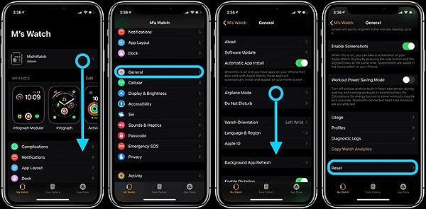 Cách reset Apple Watch bằng điện thoại iPhone
