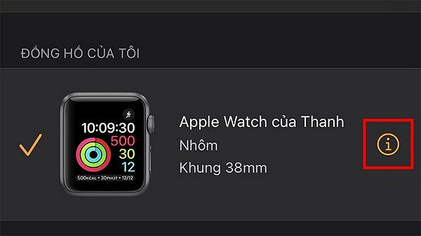 Hình ảnh chọn đồng hồ để hủy kết nối trên iPhone