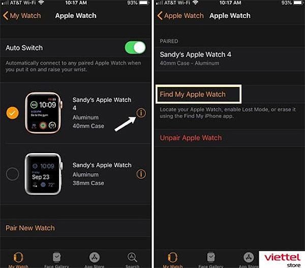 Tìm Apple Watch bị mất đã hết pin